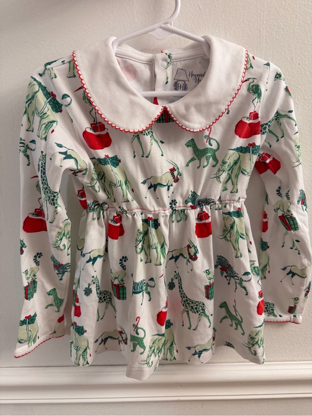 Heyward House Christmas Safari Long Sleeve Playtime Dress Size 4